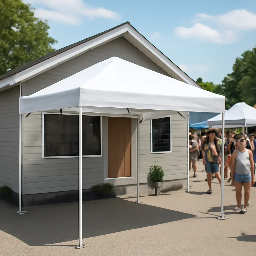 Home displayed in an active outdoor event environment